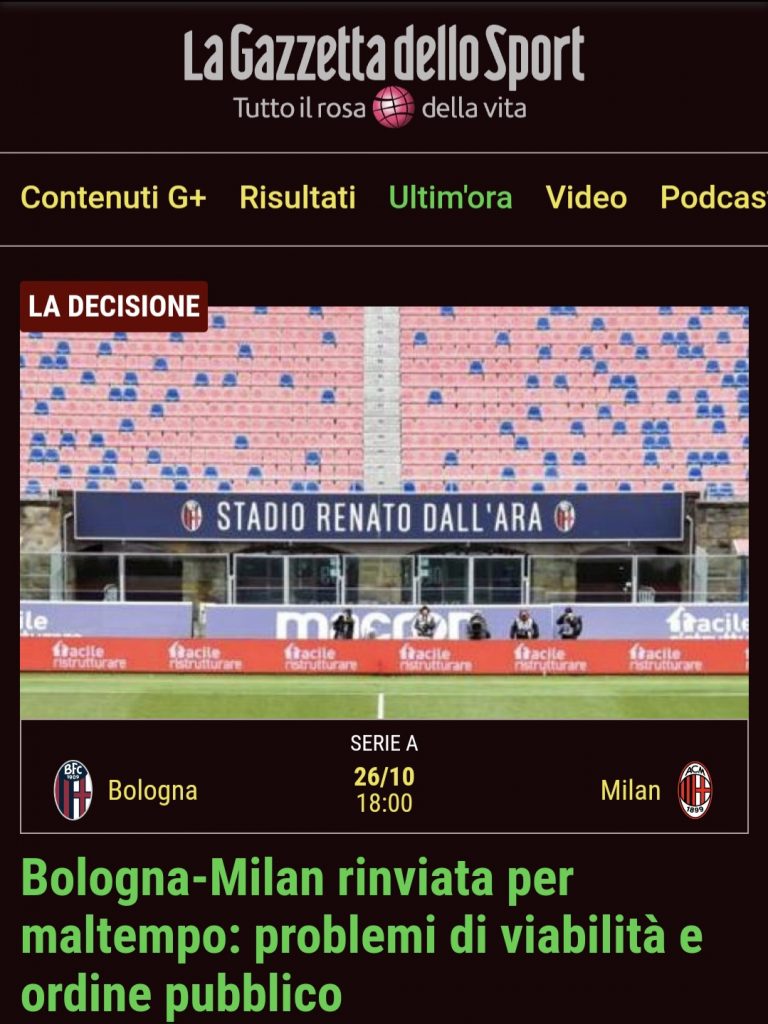 RINVIO BOLOGNA