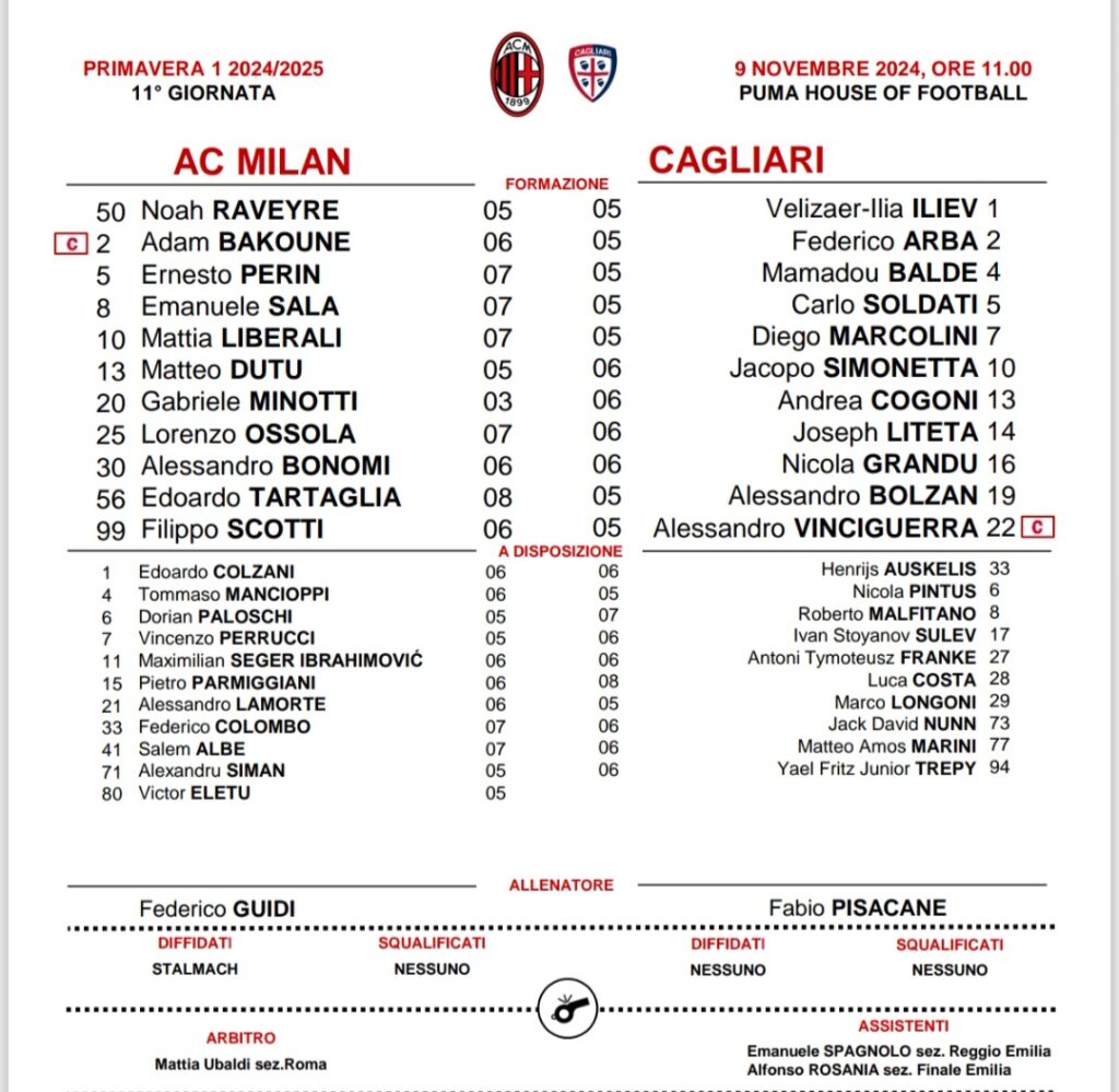 MILAN CAGLIARI