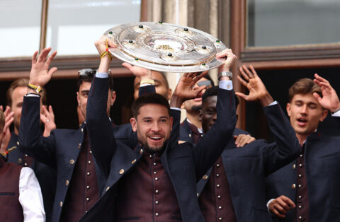 FC Bayern München Celebrate Winning The Bundesliga Championship At Marienplatz
